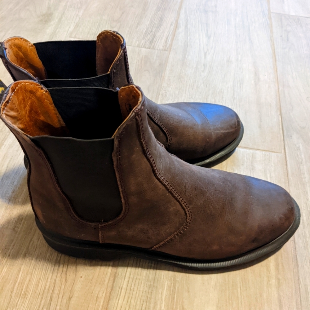Dr Martens brown chelsea women's boots 8